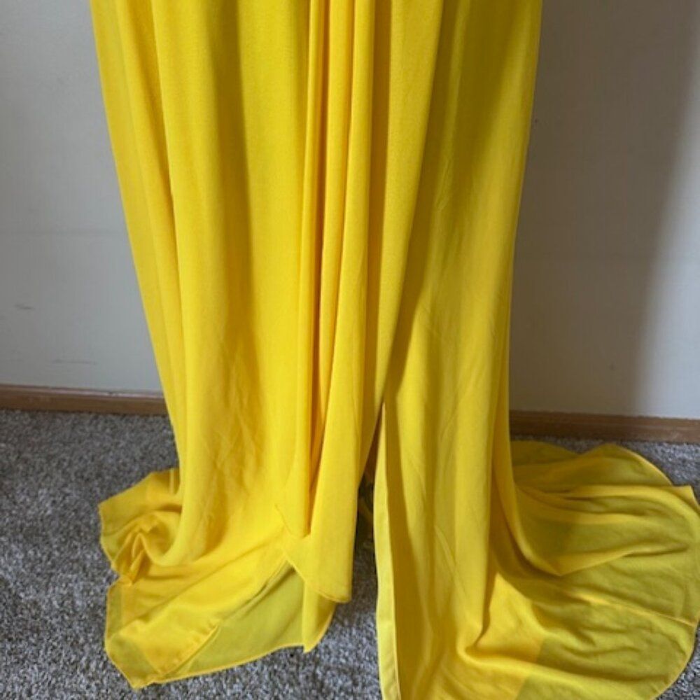 TFNC London Vibrant Yellow Dress   8547  Size 14 - Picture 10 of 13